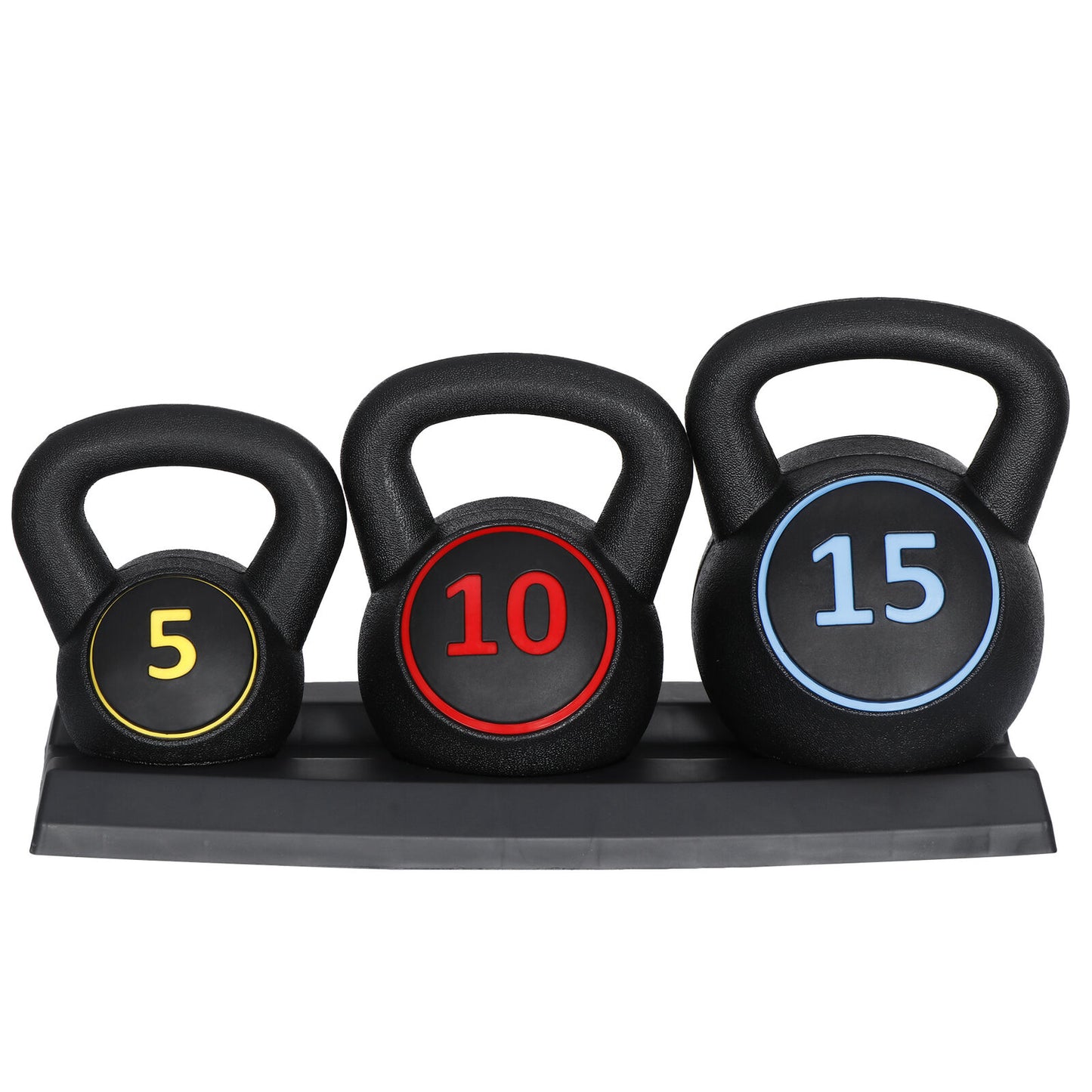 Pro 3-Piece Kettlebell Set Fitness Strength Training Exercise with Base Rack