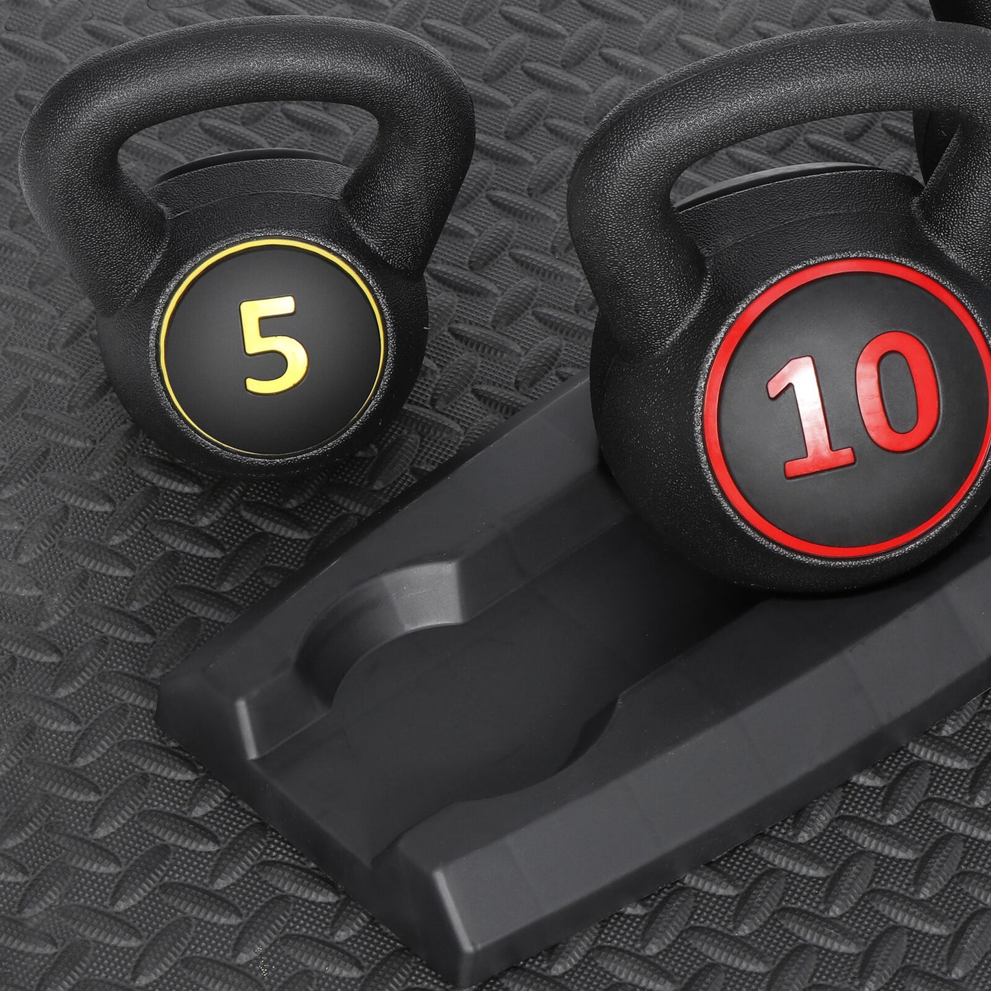 Pro 3-Piece Kettlebell Set Fitness Strength Training Exercise with Base Rack