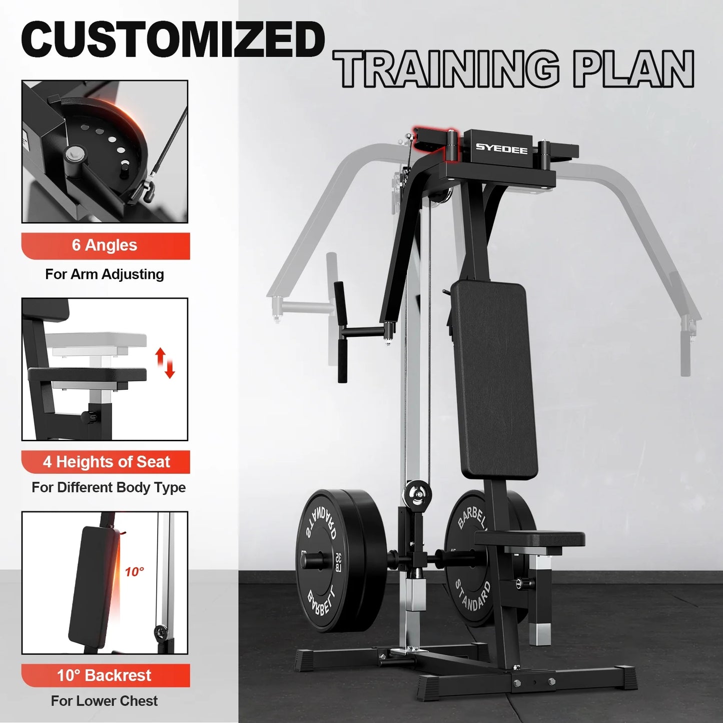 Chest Fly and Reverse Delt Machine, 400 LBS Upper Body Specialty Machine,Plate-Loaded PEC Fly Machine for Pectoral and Rear Deltoid for Home Gym
