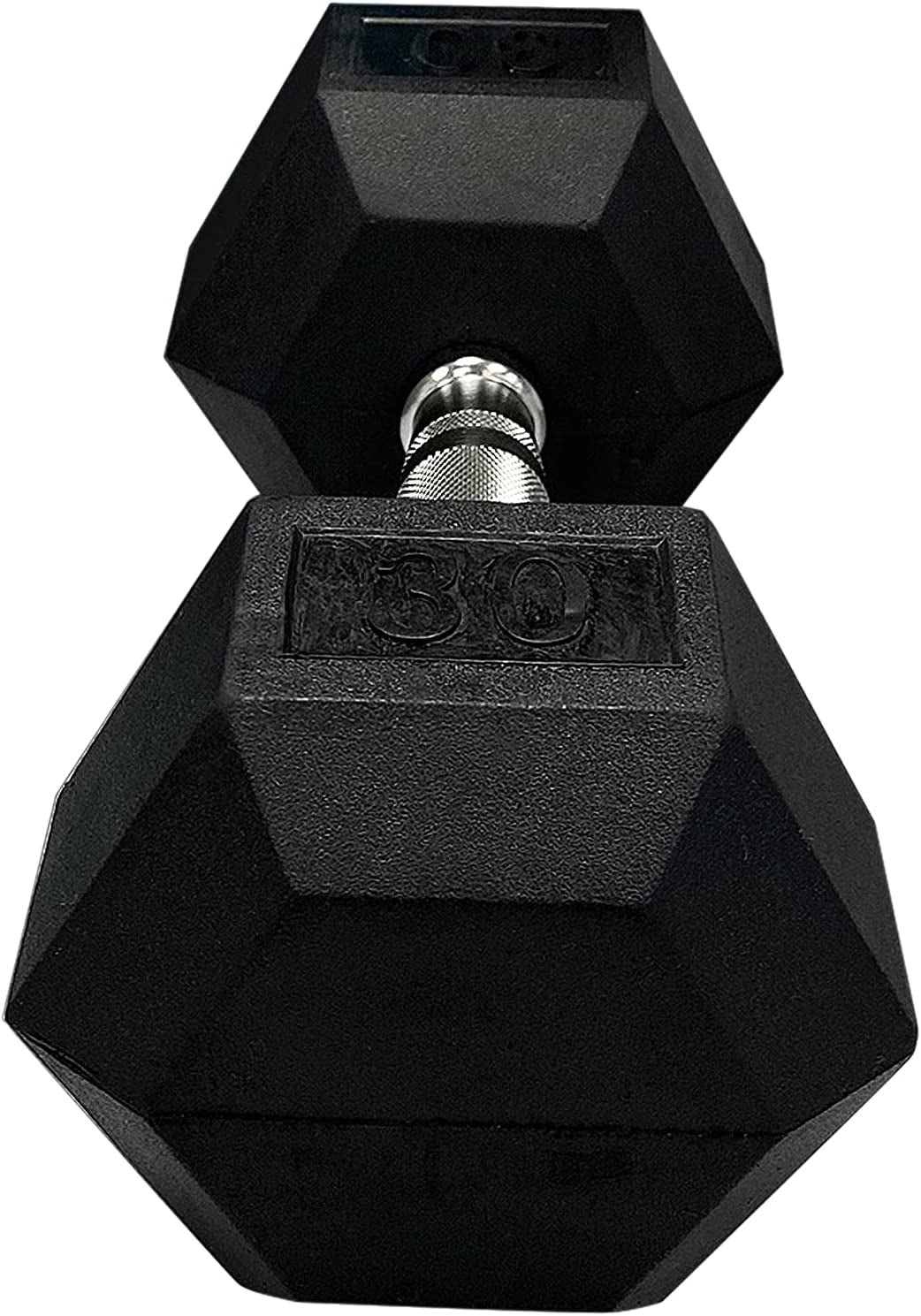 Set of Rubber Hex Dumbbell Workout Weights with Metal Handles, Pair of 2 Heavy Dumbbells Weight (35-LB Pair), Black