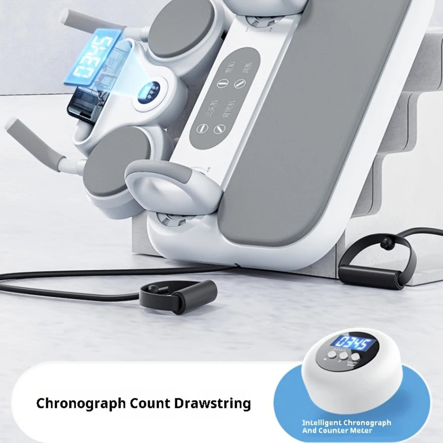 1Pc ABS 6-In-1 Multi-Purpose Pilates and Abdominal Training Board Set with Resistance Band, Ab Roller, Push-Up Board, Counter