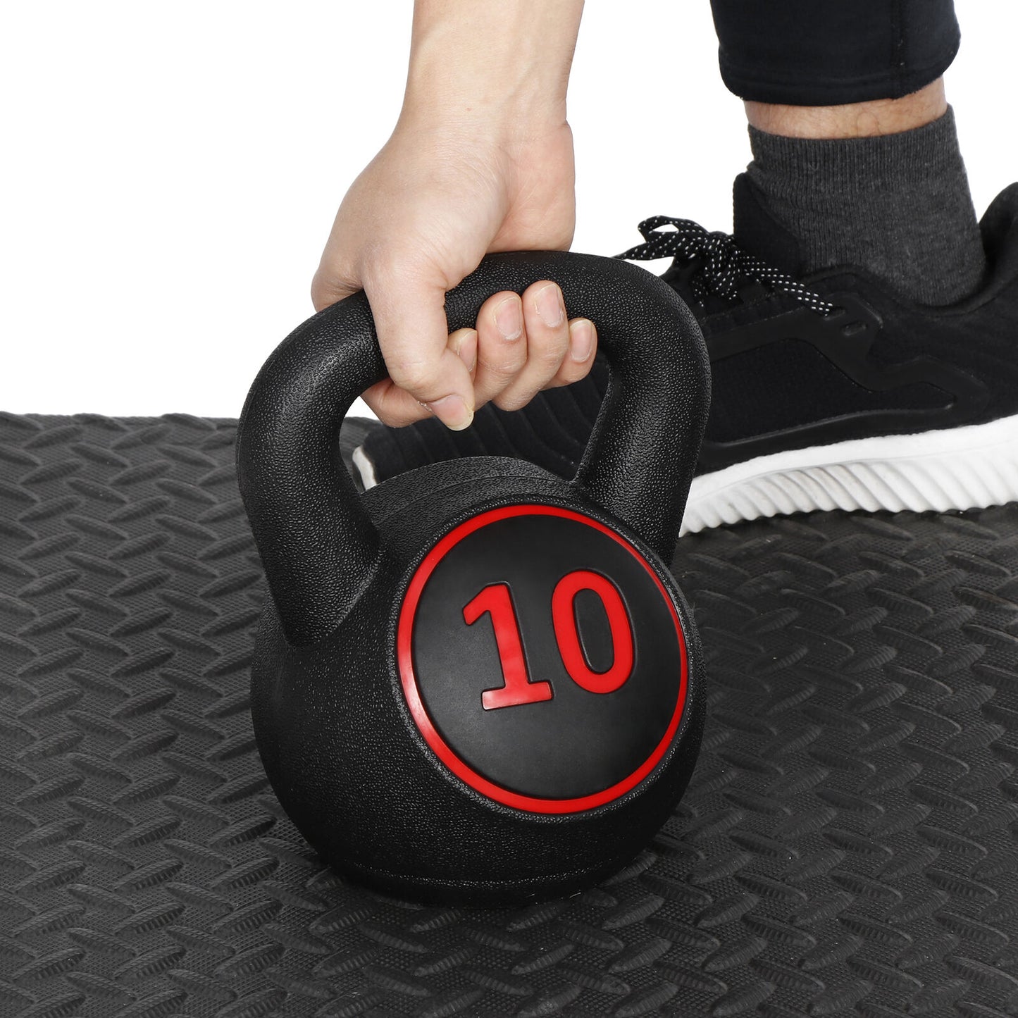Pro 3-Piece Kettlebell Set Fitness Strength Training Exercise with Base Rack