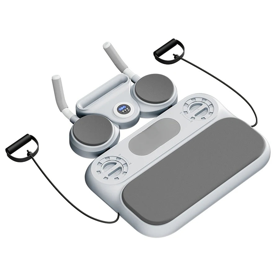 1Pc ABS 6-In-1 Multi-Purpose Pilates and Abdominal Training Board Set with Resistance Band, Ab Roller, Push-Up Board, Counter