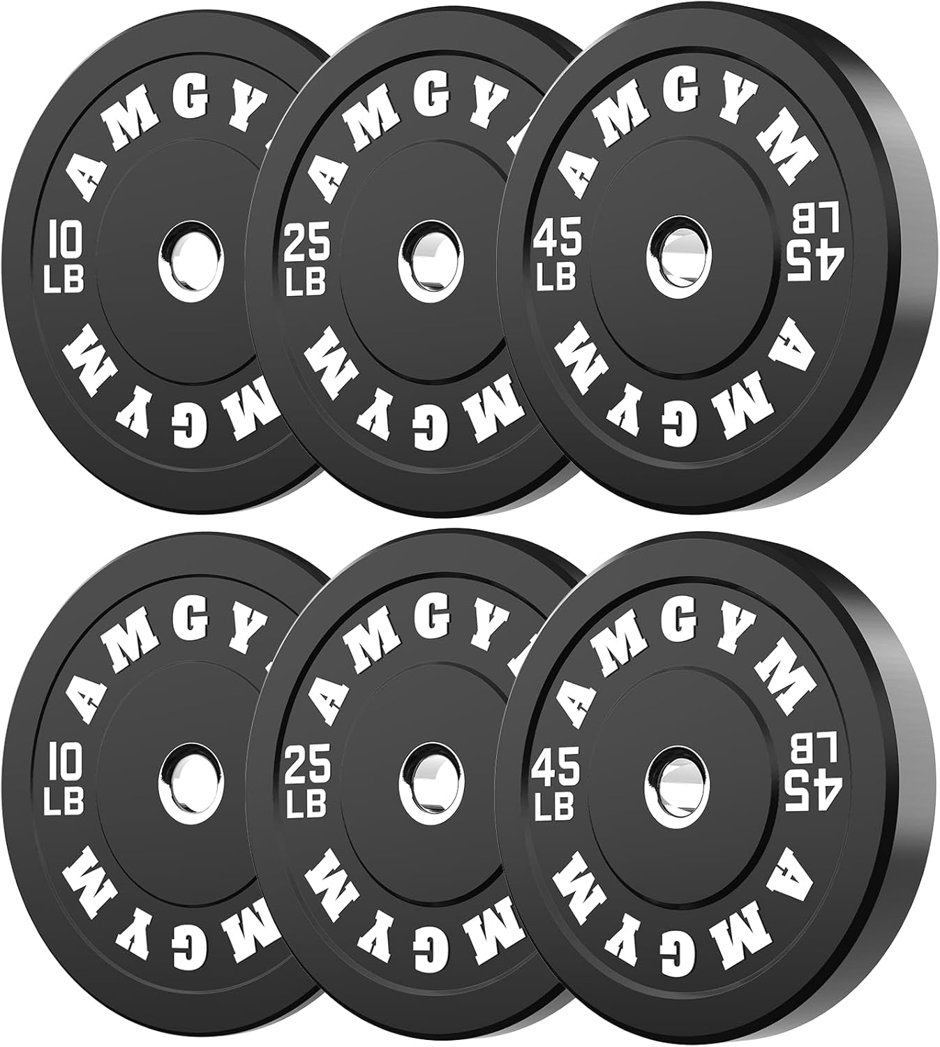 2 Inch Bumper Plates,10-500Lbs,Barbell Rubber Olympic Weight Plates Set for Home Gym, Strength Training & Weight Lifting, Multiple Options Colors