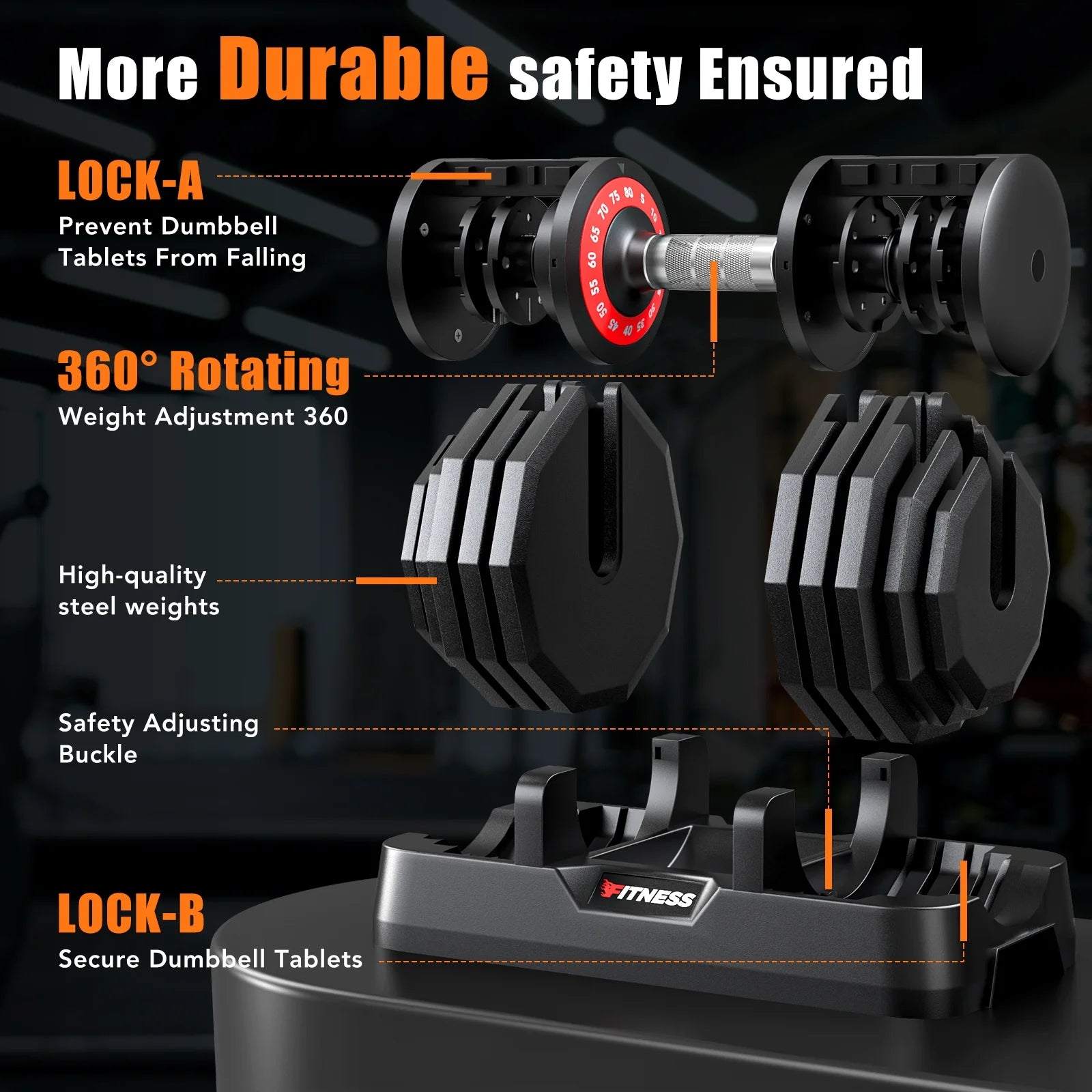 160Lb(80Lbs*2) Adjustable Dumbbells Set,16 in 1 Quick-Select 5-80Lbs Weight Adjustable Dumbbells for Full Body Home Workout