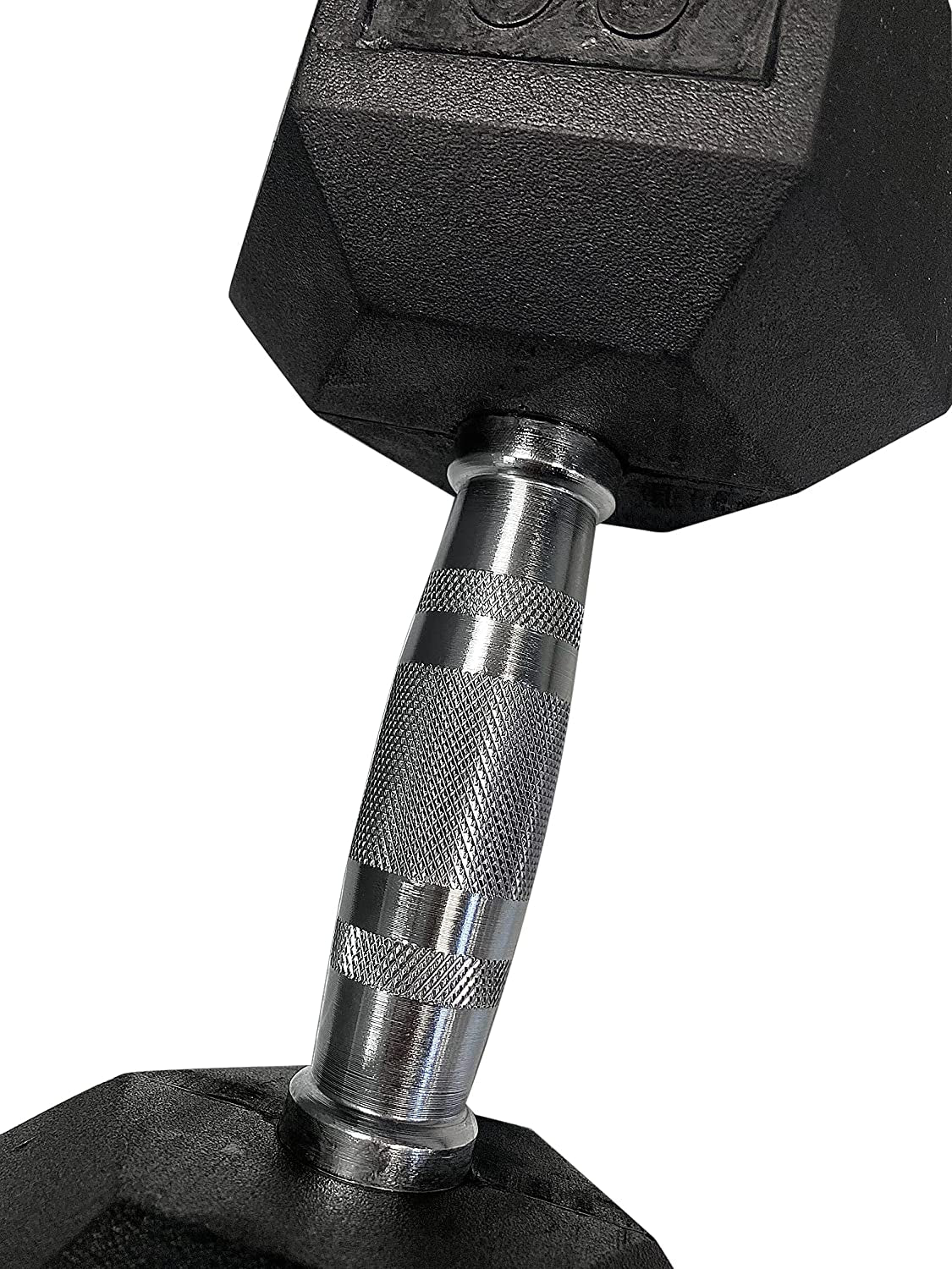 Set of Rubber Hex Dumbbell Workout Weights with Metal Handles, Pair of 2 Heavy Dumbbells Weight (35-LB Pair), Black