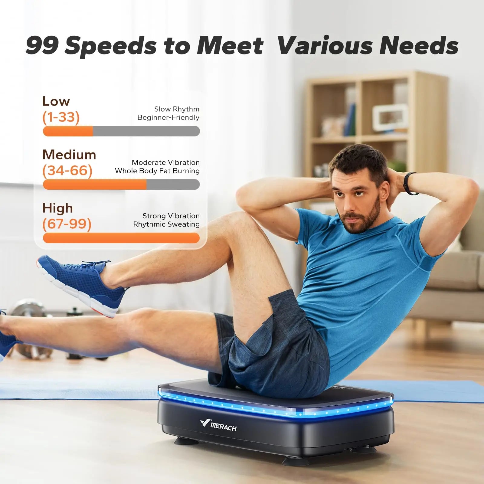 Vibration Plate Exercise Machine with Light Whole Body Workout Power Vibrate Platform Vibration Plate Lymphatic Drainage